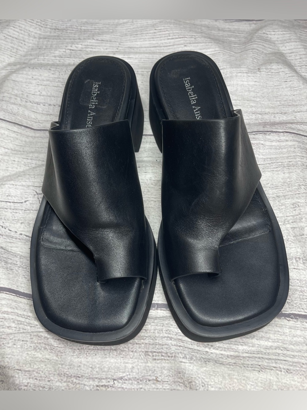 Isabella Anselmi Women’s 7 (37) Black Leather Sandals